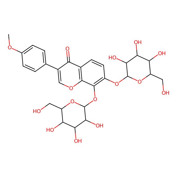 2D Structure of 3-(4-methoxyphenyl)-7,8-bis[[(2S,3R,4S,5S,6R)-3,4,5-trihydroxy-6-(hydroxymethyl)oxan-2-yl]oxy]chromen-4-one