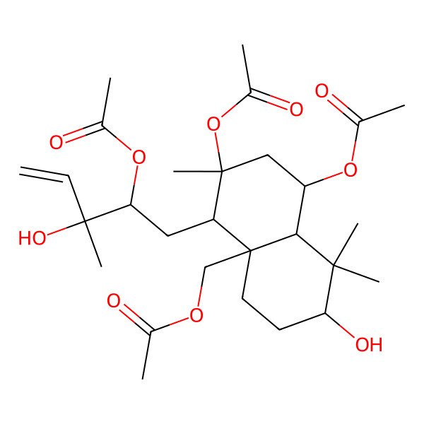 2D Structure of [(1R,3R,4R,4aR,7R,8aR)-1,3-diacetyloxy-4-[(2R,3S)-2-acetyloxy-3-hydroxy-3-methylpent-4-enyl]-7-hydroxy-3,8,8-trimethyl-2,4,5,6,7,8a-hexahydro-1H-naphthalen-4a-yl]methyl acetate