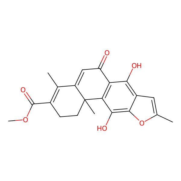 2D Structure of methyl (11bS)-7,11-dihydroxy-4,9,11b-trimethyl-6-oxo-1,2-dihydronaphtho[2,1-f][1]benzofuran-3-carboxylate