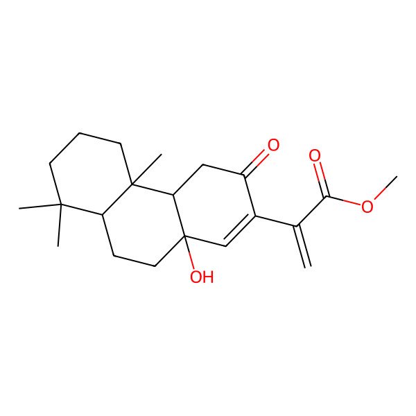 2D Structure of methyl 2-[(4aS,4bR,8aR,10aR)-10a-hydroxy-4b,8,8-trimethyl-3-oxo-4,4a,5,6,7,8a,9,10-octahydrophenanthren-2-yl]prop-2-enoate