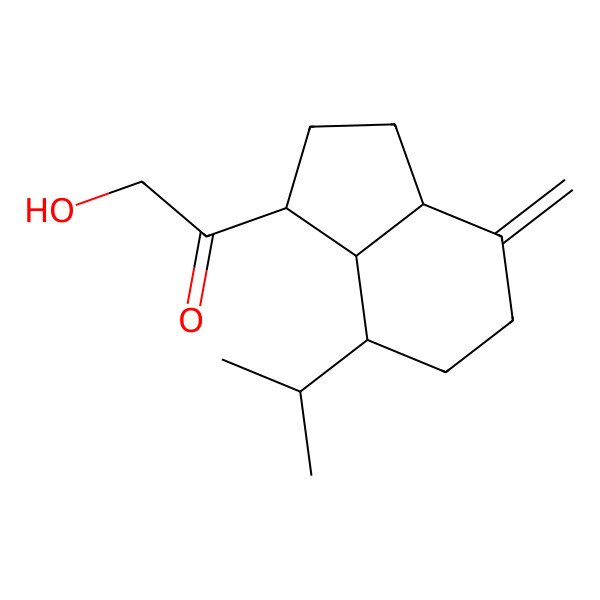 2D Structure of 1-[(1S,3aR,7S,7aR)-4-methylidene-7-propan-2-yl-1,2,3,3a,5,6,7,7a-octahydroinden-1-yl]-2-hydroxyethanone
