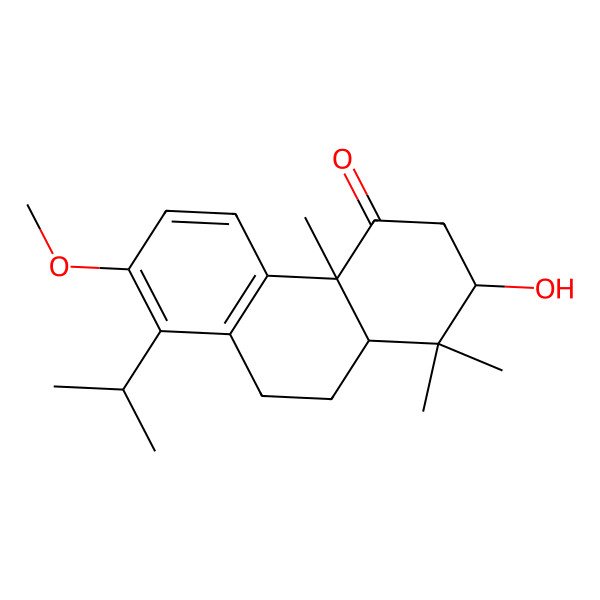 2D Structure of (2S,4aS,10aS)-2-hydroxy-7-methoxy-1,1,4a-trimethyl-8-propan-2-yl-3,9,10,10a-tetrahydro-2H-phenanthren-4-one