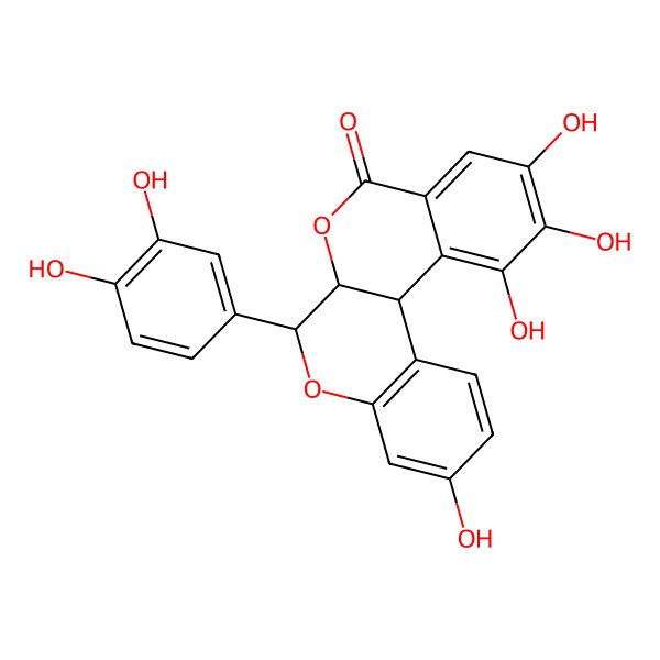 2D Structure of 6-(3,4-Dihydroxyphenyl)-6a,12b-dihydro-3,10,11,12-tetrahydroxy-[2]benzopyrano[3,4-c]benzopyran-8(6H)-one