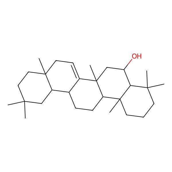 2D Structure of (4aS,5S,6aR,6aR,8aR,12aS,14aR,14bR)-4,4,6a,8a,11,11,14b-heptamethyl-2,3,4a,5,6,6a,8,9,10,12,12a,13,14,14a-tetradecahydro-1H-picen-5-ol