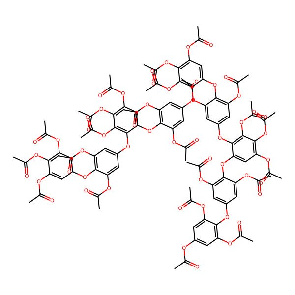 2D Structure of [3,5-Diacetyloxy-4-[3,5-diacetyloxy-4-[3,4,5-triacetyloxy-2-[3,5-diacetyloxy-4-[3,4,5-triacetyloxy-2-[3,5-diacetyloxy-4-[3,4,5-triacetyloxy-2-[3,5-diacetyloxy-4-(3,4,5-triacetyloxyphenoxy)phenoxy]phenoxy]phenoxy]phenoxy]phenoxy]phenoxy]phenoxy]phenyl] acetate
