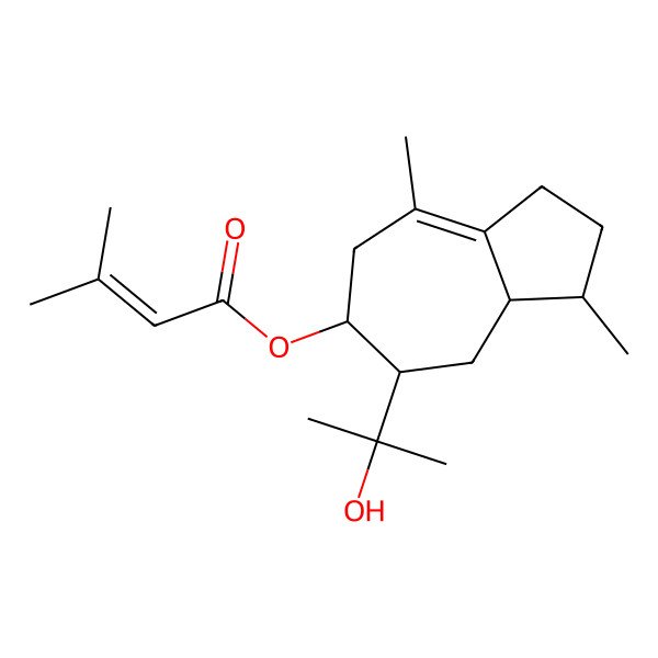 2D Structure of [(3S,3aS,5S,6S)-5-(2-hydroxypropan-2-yl)-3,8-dimethyl-1,2,3,3a,4,5,6,7-octahydroazulen-6-yl] 3-methylbut-2-enoate