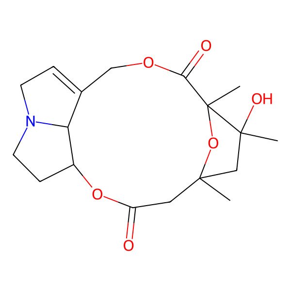 2D Structure of 7-Hydroxy-5,7,8-trimethyl-2,10,19-trioxa-15-azatetracyclo[10.5.1.15,8.015,18]nonadec-12-ene-3,9-dione