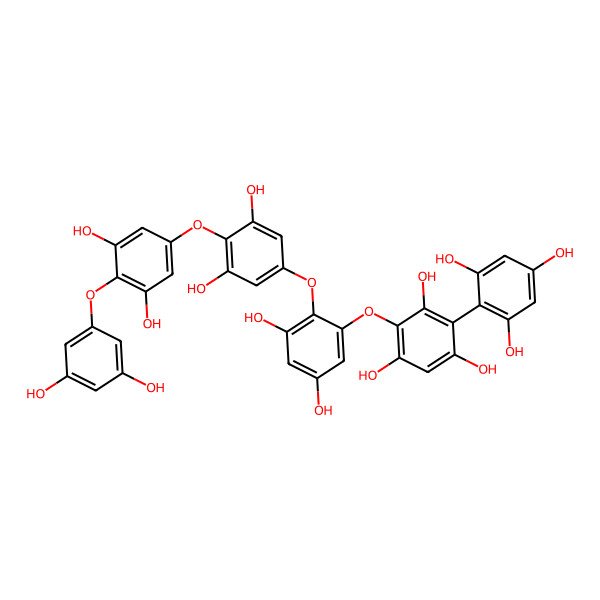 2D Structure of 2-[2-[4-[4-(3,5-Dihydroxyphenoxy)-3,5-dihydroxyphenoxy]-3,5-dihydroxyphenoxy]-3,5-dihydroxyphenoxy]-4-(2,4,6-trihydroxyphenyl)benzene-1,3,5-triol