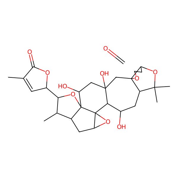 2D Structure of 11,13,24-trihydroxy-7,21,21-trimethyl-8-(4-methyl-5-oxo-2H-furan-2-yl)-3,9,16,20-tetraoxaheptacyclo[11.11.0.02,4.02,10.06,10.015,19.015,22]tetracosan-17-one