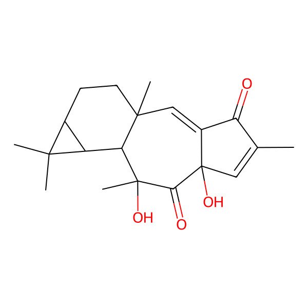 2D Structure of (1S,7S,9R,10R,11S,13S)-7,9-dihydroxy-1,5,9,12,12-pentamethyltetracyclo[8.5.0.03,7.011,13]pentadeca-2,5-diene-4,8-dione