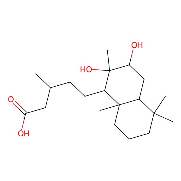 2D Structure of (3S)-5-[(1S,2R,3R,4aR,8aS)-2,3-dihydroxy-2,5,5,8a-tetramethyl-3,4,4a,6,7,8-hexahydro-1H-naphthalen-1-yl]-3-methylpentanoic acid
