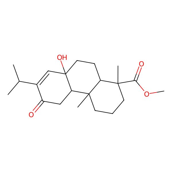 2D Structure of methyl (1S,4aS,4bR,8aS)-8a-hydroxy-1,4a-dimethyl-6-oxo-7-propan-2-yl-2,3,4,4b,5,9,10,10a-octahydrophenanthrene-1-carboxylate