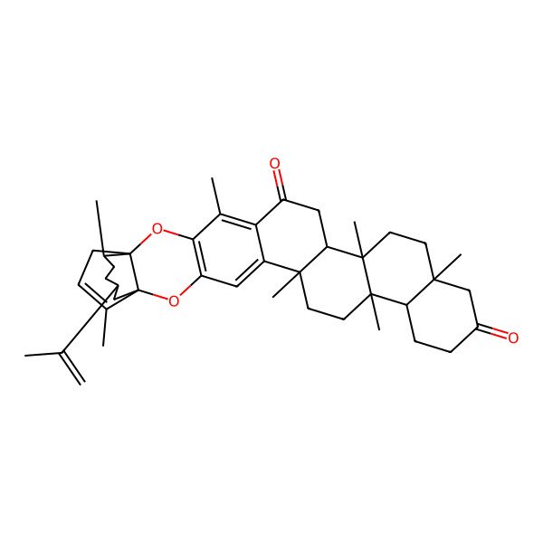 2D Structure of (1R,6R,9S,10S,15S,18R,19S,26R,27S,30S)-6,9,15,18,23,27,32-heptamethyl-30-prop-1-en-2-yl-2,25-dioxaoctacyclo[24.5.3.01,26.03,24.05,22.06,19.09,18.010,15]tetratriaconta-3(24),4,22,32-tetraene-13,21-dione