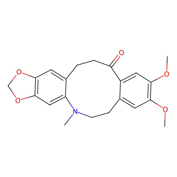 2D Structure of 7,8-Dimethoxy-2-methyl-17,19-dioxa-2-azatetracyclo[12.7.0.05,10.016,20]henicosa-1(21),5,7,9,14,16(20)-hexaen-11-one