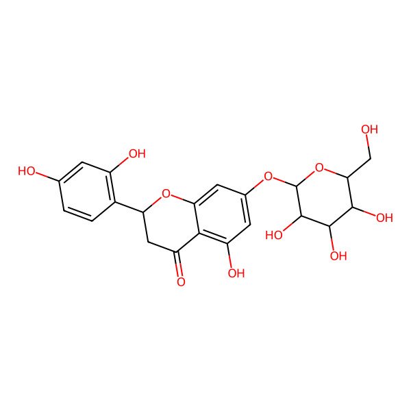 2D Structure of (2S)-2-(2,4-dihydroxyphenyl)-5-hydroxy-7-[(2R,3S,4R,5R,6S)-3,4,5-trihydroxy-6-(hydroxymethyl)oxan-2-yl]oxy-2,3-dihydrochromen-4-one