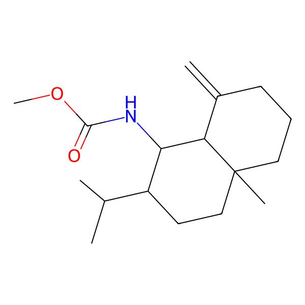 2D Structure of methyl N-[(1S,2S,4aR,8aS)-4a-methyl-8-methylidene-2-propan-2-yl-1,2,3,4,5,6,7,8a-octahydronaphthalen-1-yl]carbamate