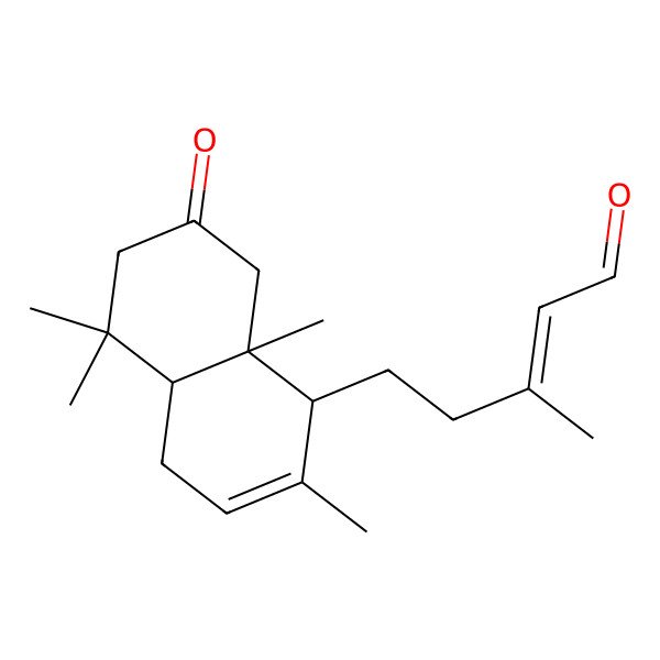 2D Structure of (E)-5-[(1R,4aR,8aS)-2,5,5,8a-tetramethyl-7-oxo-4,4a,6,8-tetrahydro-1H-naphthalen-1-yl]-3-methylpent-2-enal