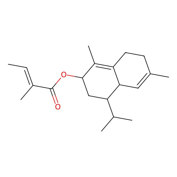 2D Structure of [(2R,4S,4aR)-1,6-dimethyl-4-propan-2-yl-2,3,4,4a,7,8-hexahydronaphthalen-2-yl] (Z)-2-methylbut-2-enoate