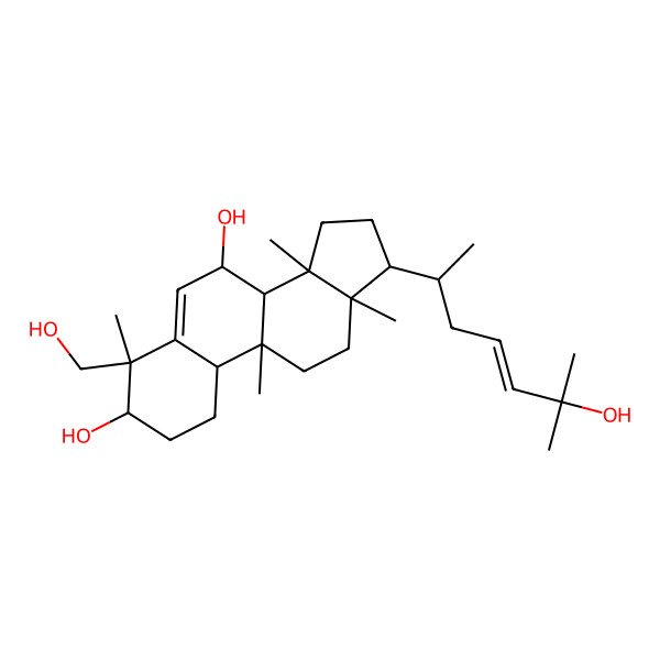 2D Structure of 4-(hydroxymethyl)-17-(6-hydroxy-6-methylhept-4-en-2-yl)-4,9,13,14-tetramethyl-2,3,7,8,10,11,12,15,16,17-decahydro-1H-cyclopenta[a]phenanthrene-3,7-diol