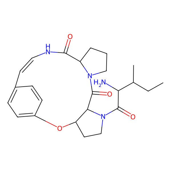 2D Structure of (3R,7S,13S,16Z)-6-[(2R,3R)-2-amino-3-methylpentanoyl]-2-oxa-6,9,15-triazatetracyclo[16.2.2.03,7.09,13]docosa-1(21),16,18(22),19-tetraene-8,14-dione