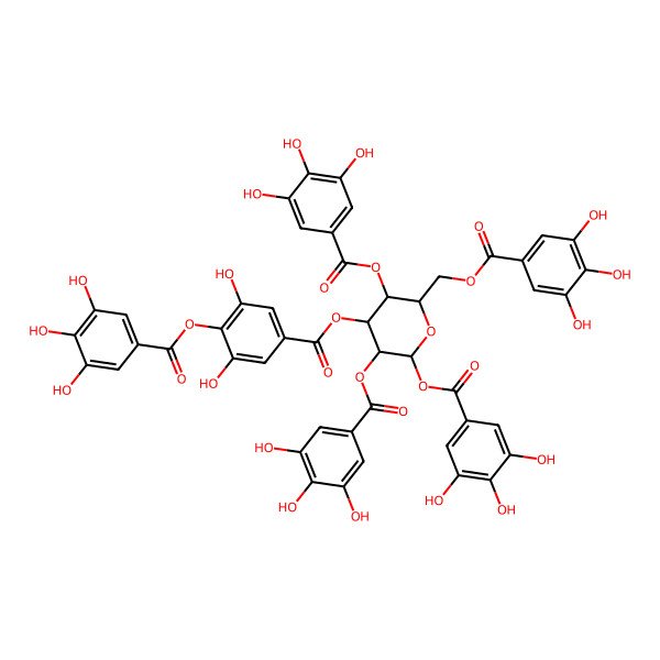 2D Structure of [4-[3,5-Dihydroxy-4-(3,4,5-trihydroxybenzoyl)oxybenzoyl]oxy-3,5,6-tris[(3,4,5-trihydroxybenzoyl)oxy]oxan-2-yl]methyl 3,4,5-trihydroxybenzoate