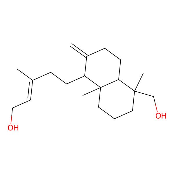 2D Structure of (E)-5-[(1S,4aR,5R,8aS)-5-(hydroxymethyl)-5,8a-dimethyl-2-methylidene-3,4,4a,6,7,8-hexahydro-1H-naphthalen-1-yl]-3-methylpent-2-en-1-ol