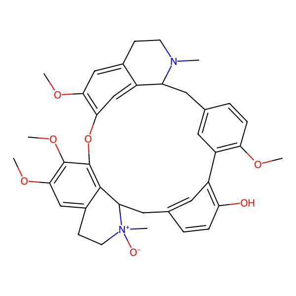 2D Structure of (1R,14R)-6,20,21,25-tetramethoxy-15,30-dimethyl-15-oxido-23-oxa-30-aza-15-azoniaheptacyclo[22.6.2.13,7.18,12.114,18.027,31.022,33]pentatriaconta-3(35),4,6,8,10,12(34),18,20,22(33),24,26,31-dodecaen-9-ol