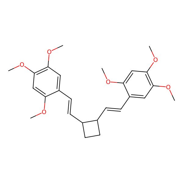 2D Structure of 1,2,4-trimethoxy-5-[(Z)-2-[(1R,2S)-2-[(Z)-2-(2,4,5-trimethoxyphenyl)ethenyl]cyclobutyl]ethenyl]benzene
