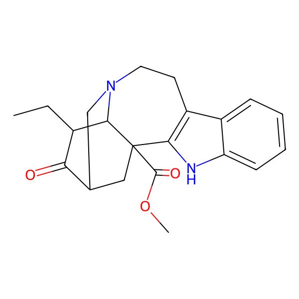 2D Structure of methyl (1S,15R,17R,18S)-17-ethyl-16-oxo-3,13-diazapentacyclo[13.3.1.02,10.04,9.013,18]nonadeca-2(10),4,6,8-tetraene-1-carboxylate