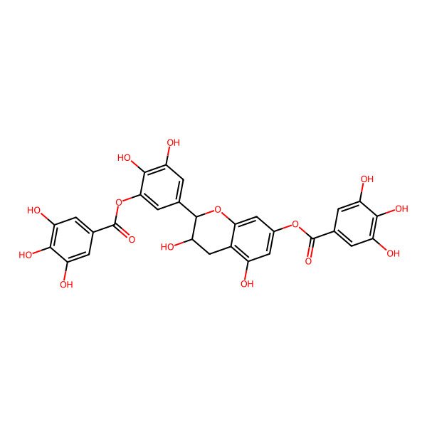 2D Structure of [2-[3,4-dihydroxy-5-(3,4,5-trihydroxybenzoyl)oxyphenyl]-3,5-dihydroxy-3,4-dihydro-2H-chromen-7-yl] 3,4,5-trihydroxybenzoate