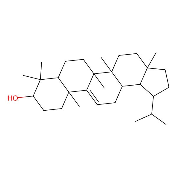 2D Structure of (1S,3aR,5aR,5bS,7aR,9S,11aS,13aR,13bR)-3a,5a,5b,8,8,11a-hexamethyl-1-propan-2-yl-1,2,3,4,5,6,7,7a,9,10,11,13,13a,13b-tetradecahydrocyclopenta[a]chrysen-9-ol