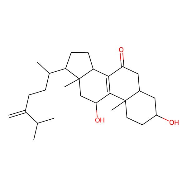 2D Structure of 3,11-Dihydroxy-10,13-dimethyl-17-(6-methyl-5-methylideneheptan-2-yl)-1,2,3,4,5,6,11,12,14,15,16,17-dodecahydrocyclopenta[a]phenanthren-7-one