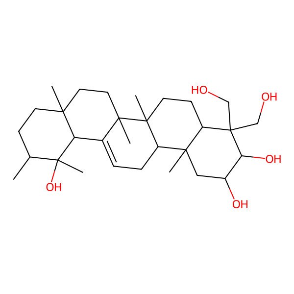 2D Structure of 9,9-Bis(hydroxymethyl)-1,2,4a,6a,6b,12a-hexamethyl-2,3,4,5,6,6a,7,8,8a,10,11,12,13,14b-tetradecahydropicene-1,10,11-triol