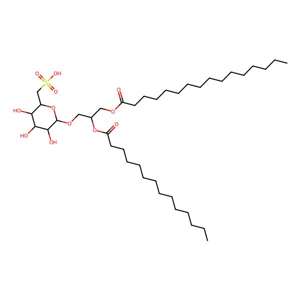 2D Structure of [(2S,3S,4S,5R,6S)-6-[(2S)-3-hexadecanoyloxy-2-tetradecanoyloxypropoxy]-3,4,5-trihydroxyoxan-2-yl]methanesulfonic acid