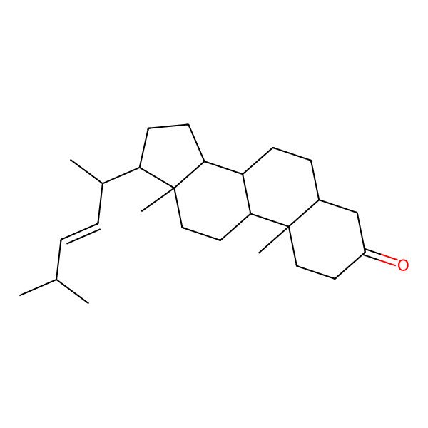 2D Structure of (5S,8R,9S,10S,13R,14S,17R)-10,13-dimethyl-17-[(E,2S)-5-methylhex-3-en-2-yl]-1,2,4,5,6,7,8,9,11,12,14,15,16,17-tetradecahydrocyclopenta[a]phenanthren-3-one