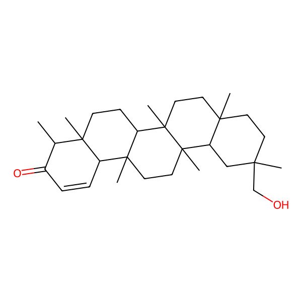 2D Structure of 11-(hydroxymethyl)-4,4a,6a,6b,8a,11,14a-heptamethyl-5,6,6a,7,8,9,10,12,12a,13,14,14b-dodecahydro-4H-picen-3-one