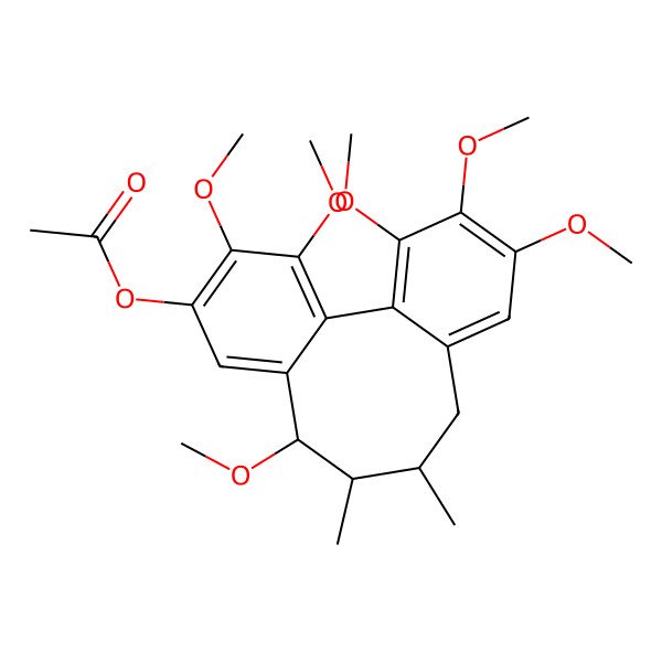 2D Structure of [(8S,9S,10R)-3,4,8,14,15,16-hexamethoxy-9,10-dimethyl-5-tricyclo[10.4.0.02,7]hexadeca-1(16),2,4,6,12,14-hexaenyl] acetate