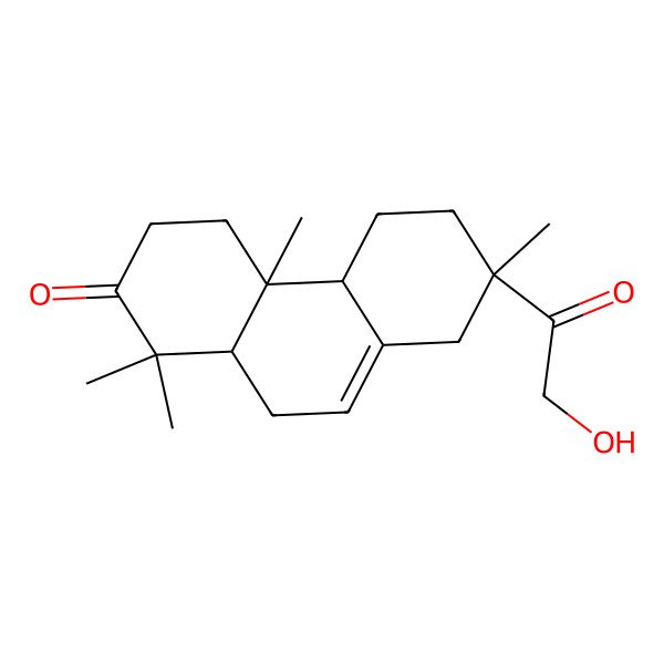 2D Structure of (4aR,4bS,7S,10aR)-7-(2-hydroxyacetyl)-1,1,4a,7-tetramethyl-3,4,4b,5,6,8,10,10a-octahydrophenanthren-2-one