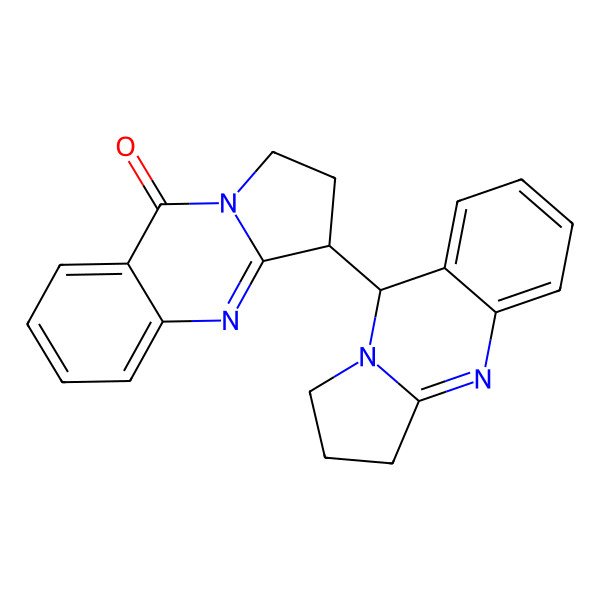 2D Structure of (3S)-3-[(9R)-1,2,3,9-tetrahydropyrrolo[2,1-b]quinazolin-9-yl]-2,3-dihydro-1H-pyrrolo[2,1-b]quinazolin-9-one