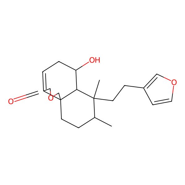 2D Structure of 7-[2-(furan-3-yl)ethyl]-6-hydroxy-7,8-dimethyl-5,6,6a,8,9,10-hexahydro-1H-benzo[d][2]benzofuran-3-one