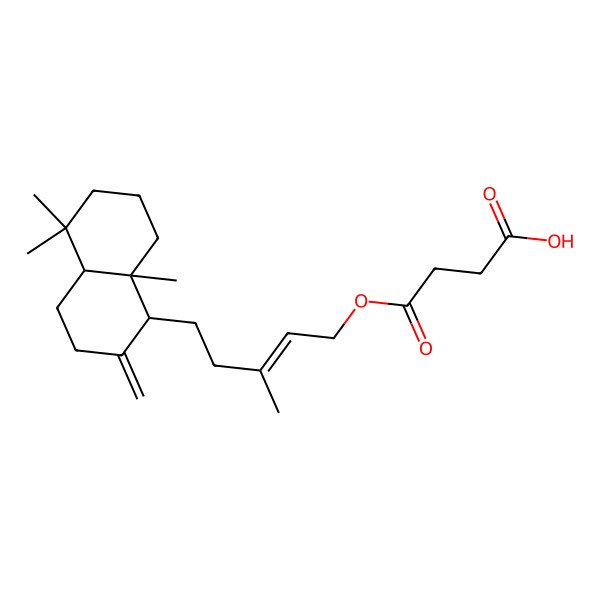 2D Structure of 4-[(E)-5-[(1R,4aR,8aR)-5,5,8a-trimethyl-2-methylidene-3,4,4a,6,7,8-hexahydro-1H-naphthalen-1-yl]-3-methylpent-2-enoxy]-4-oxobutanoic acid