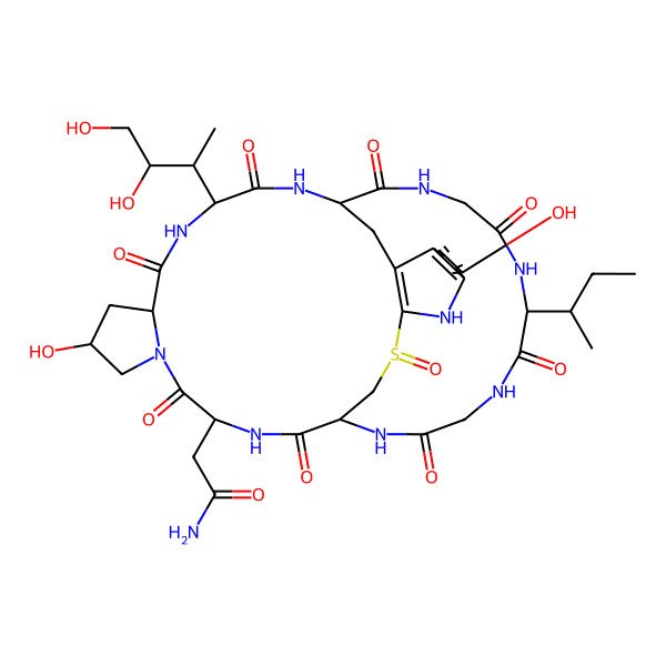 2D Structure of 2-[(1S,4R,10R,13R,16R,34R)-34-butan-2-yl-13-(3,4-dihydroxybutan-2-yl)-8,22-dihydroxy-2,5,11,14,27,30,33,36,39-nonaoxo-27lambda4-thia-3,6,12,15,25,29,32,35,38-nonazapentacyclo[14.12.11.06,10.018,26.019,24]nonatriaconta-18(26),19(24),20,22-tetraen-4-yl]acetamide