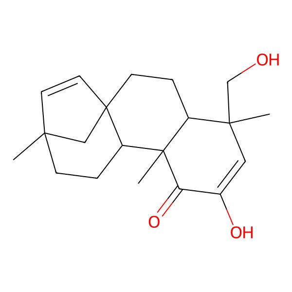 2D Structure of (1R,4R,5S,9S,10R,13S)-7-hydroxy-5-(hydroxymethyl)-5,9,13-trimethyltetracyclo[11.2.1.01,10.04,9]hexadeca-6,14-dien-8-one