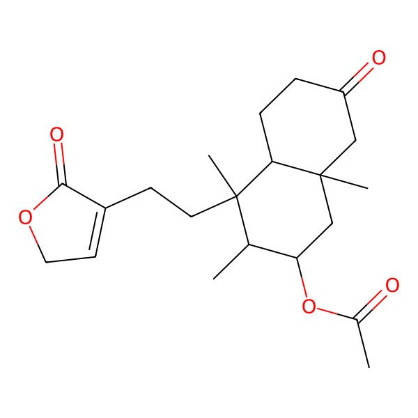 2D Structure of [3,4,8a-trimethyl-7-oxo-4-[2-(5-oxo-2H-furan-4-yl)ethyl]-2,3,4a,5,6,8-hexahydro-1H-naphthalen-2-yl] acetate