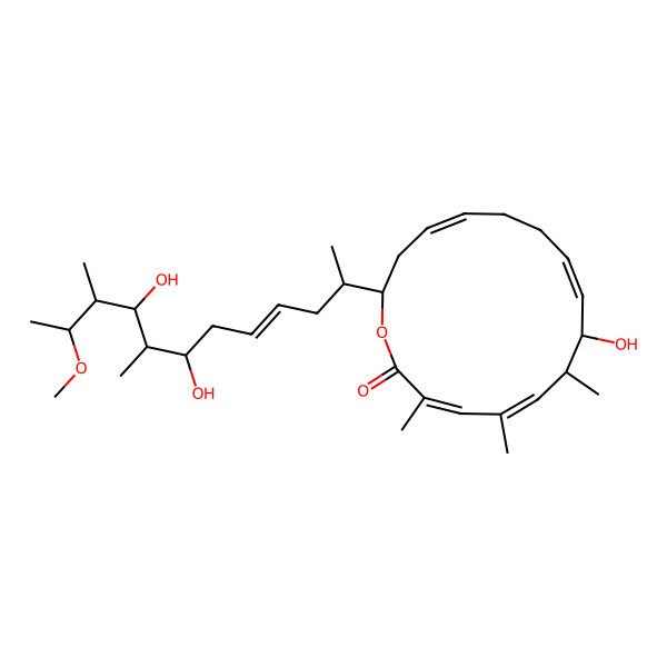 2D Structure of (3E,5E,7R,8R,9E,13E,16S)-16-[(E,2S,7S,8R,9R,10S,11S)-7,9-dihydroxy-11-methoxy-8,10-dimethyldodec-4-en-2-yl]-8-hydroxy-3,5,7-trimethyl-1-oxacyclohexadeca-3,5,9,13-tetraen-2-one