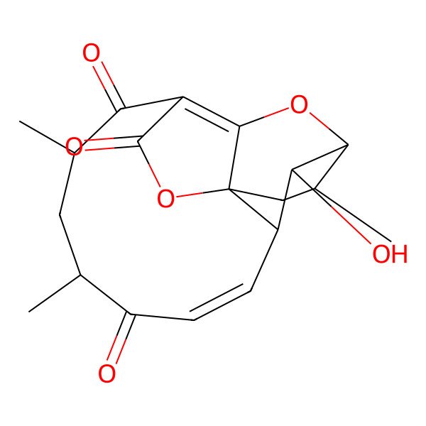 2D Structure of 2-Hydroxy-7,9,16-trimethyl-13,17-dioxatetracyclo[9.5.2.03,14.014,18]octadeca-4,11(18)-diene-6,10,12-trione