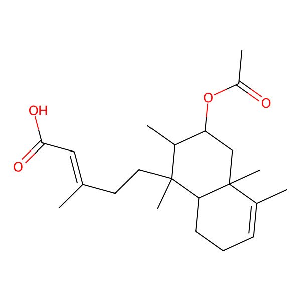 2D Structure of (Z)-5-[(1R,2S,3R,4aR,8aR)-3-acetyloxy-1,2,4a,5-tetramethyl-2,3,4,7,8,8a-hexahydronaphthalen-1-yl]-3-methylpent-2-enoic acid