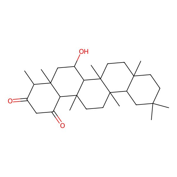 2D Structure of D:A-Friedooleanane-1,3-dione, 7-hydroxy-, (7alpha)-