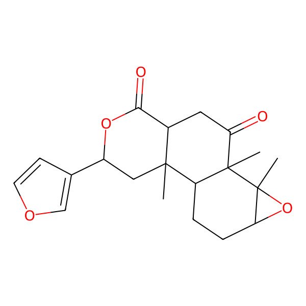 2D Structure of (1S,2S,4R,7S,10R,11R,13S)-4-(furan-3-yl)-2,10,11-trimethyl-5,12-dioxatetracyclo[8.5.0.02,7.011,13]pentadecane-6,9-dione