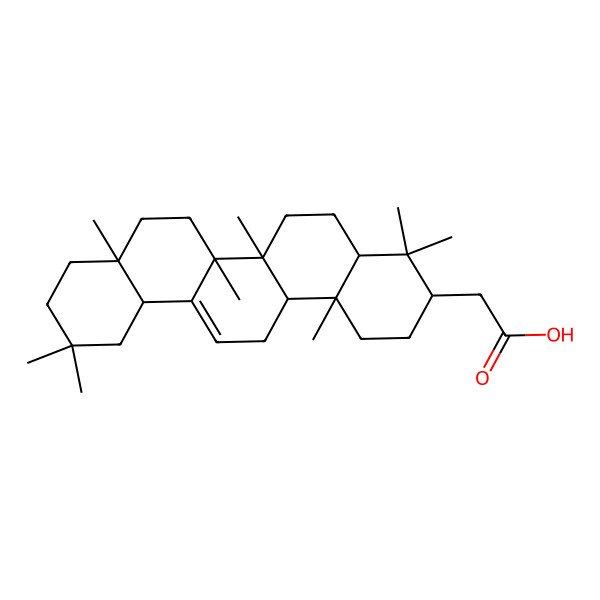 2D Structure of 2-[(3R,4aS,6aR,6bS,8aR,12aR,14aR,14bS)-4,4,6a,6b,8a,11,11,14b-octamethyl-1,2,3,4a,5,6,7,8,9,10,12,12a,14,14a-tetradecahydropicen-3-yl]acetic acid